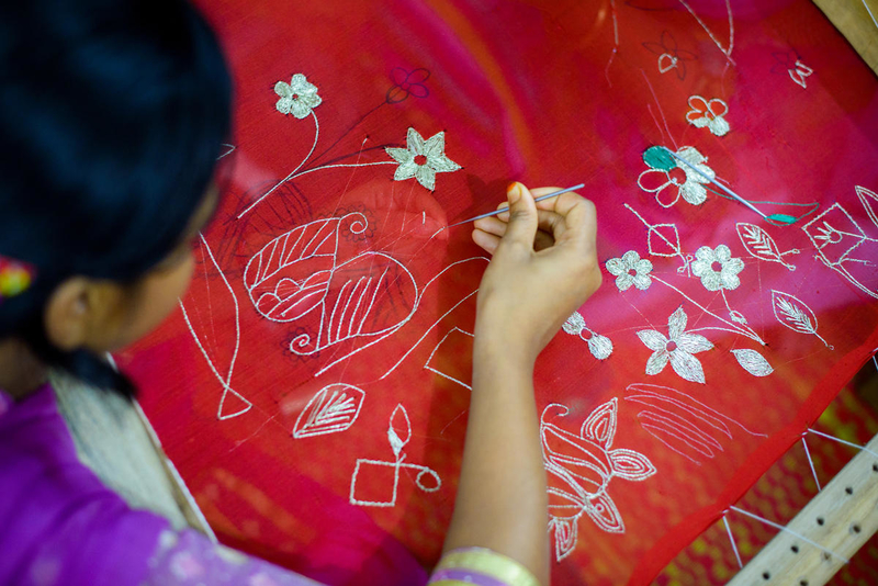 Moms in Bangladesh make beautiful embroidery.