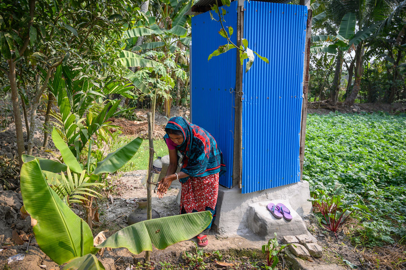 new latrine and hand washing station