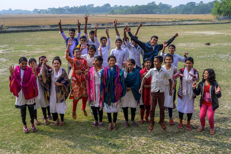 Students in Bangladesh celebrate