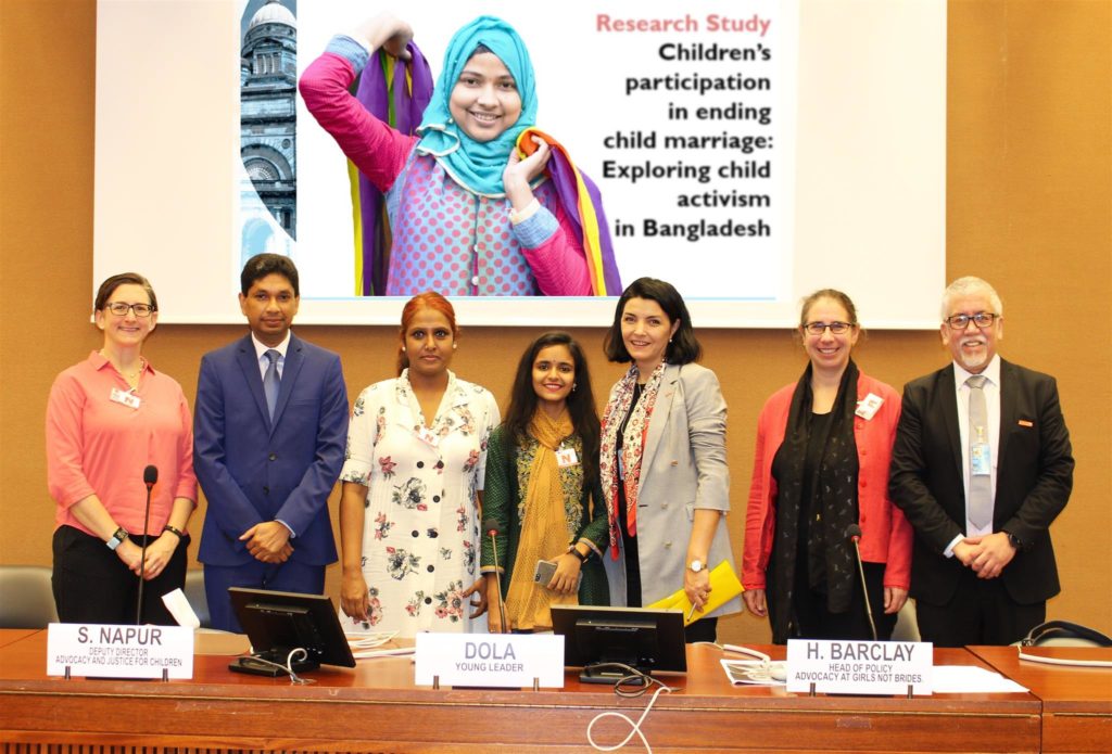 child marriage panel at United Nations