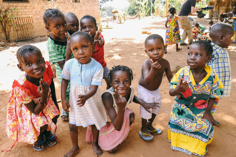 Kids in the Central African Republic celebrating