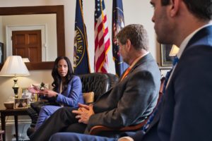 World Vision advocates meet with a member of Congress.