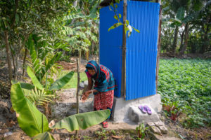 new latrine and hand washing station