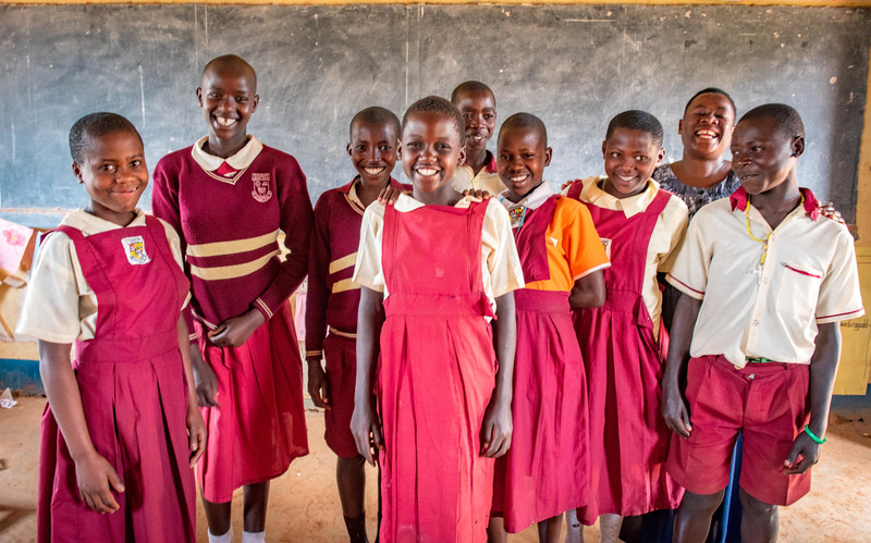 Girls in school in Uganda