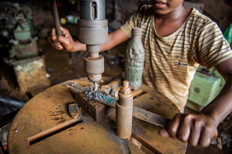 Boy involved in child labor