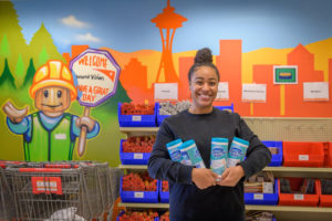 teacher receives sanitation supplies