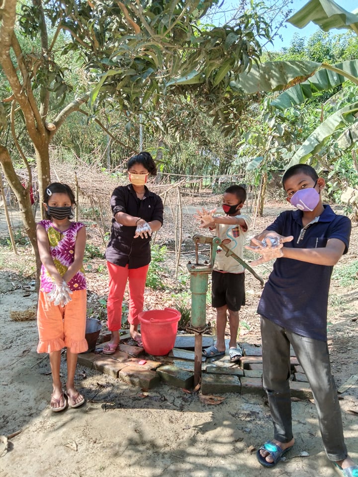 youth in Bangladesh washing hands