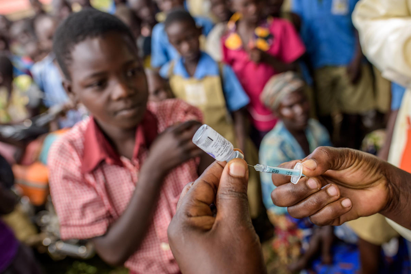 Child receives vaccine.