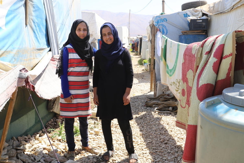 Child marriage is a risk for refugee girls like the two pictured here