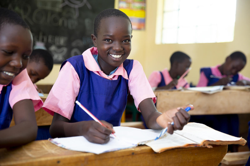 Young Kenyan girls in classroom